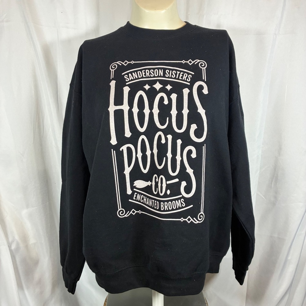 Gildan Sanderson Sisters Hocus Pocus Co Sweatshirt Black XL Halloween Graphic